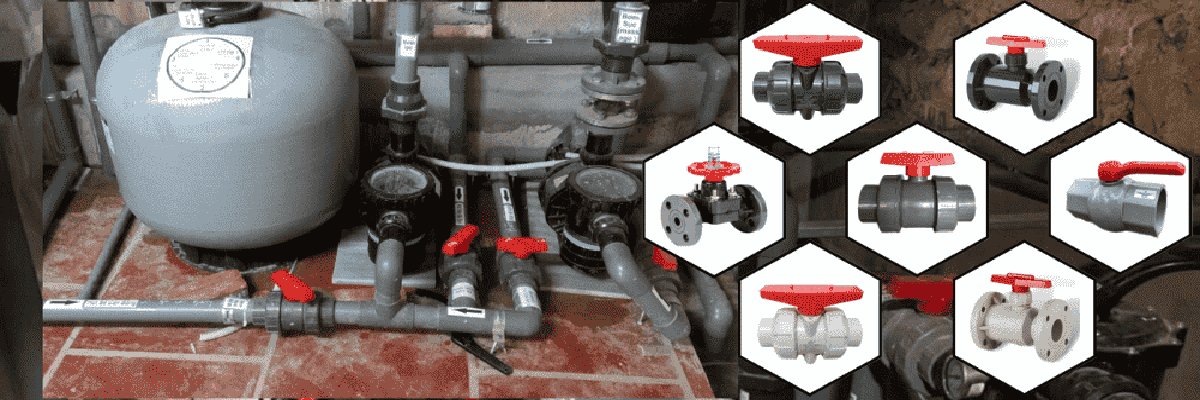 Hệ thống van bi nhựa uPVC dùng cho hồ bơi và lọc nước công nghiệp