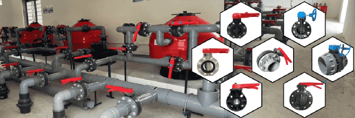 Hệ thống van bướm uPVC dùng cho hồ bơi và lọc nước công nghiệp
